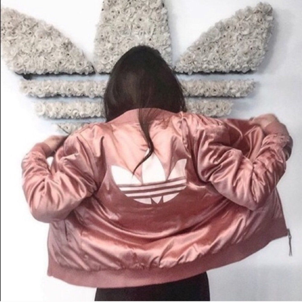 Adidas Originals Rare Rose Gold Satin Track Jacket!